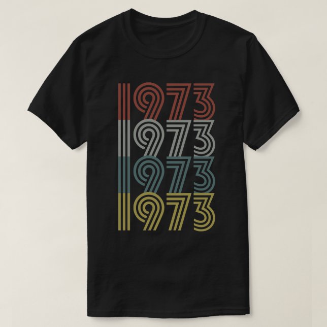 1973 Birth Year Retro Style T-Shirt (Design Front)