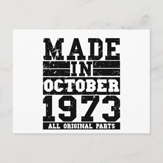 1973 Birthday october Vintage Saying Postcard (Front)