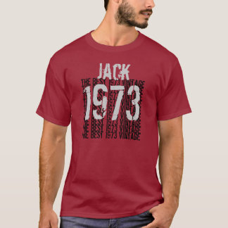 1973 Birthday Year Vintage Red Black Silver Y008 T-Shirt