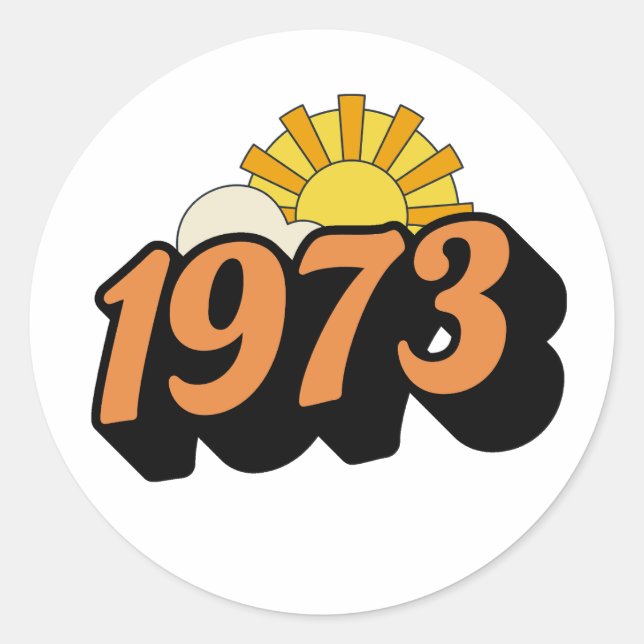 1973 CLASSIC ROUND STICKER (Front)