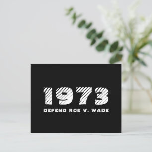 1973 Defend Roe v. Wade vintage typography black Postcard