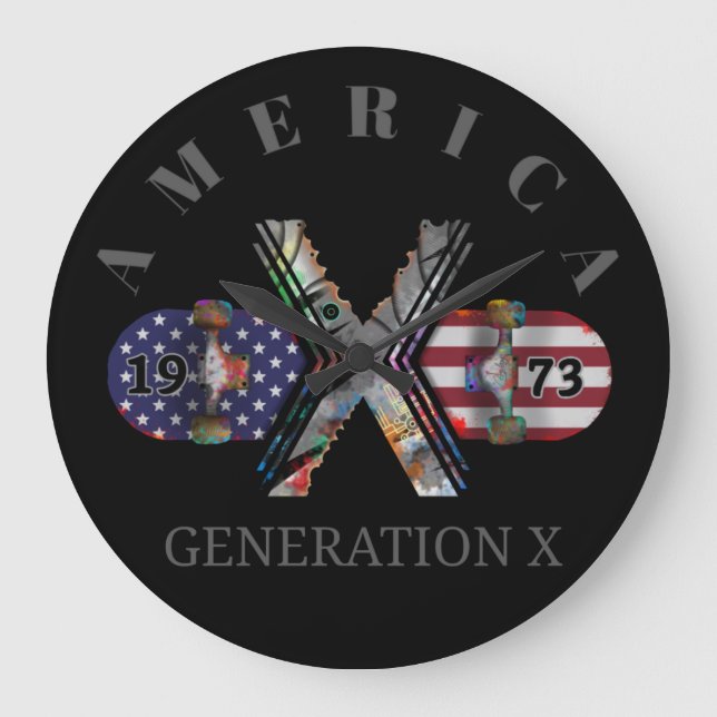 1973 Generation X American Skateboard Large Clock (Front)