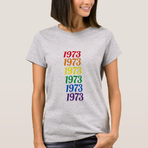 1973 rainbow typography Roe v. Wade retro lgbtq T-Shirt