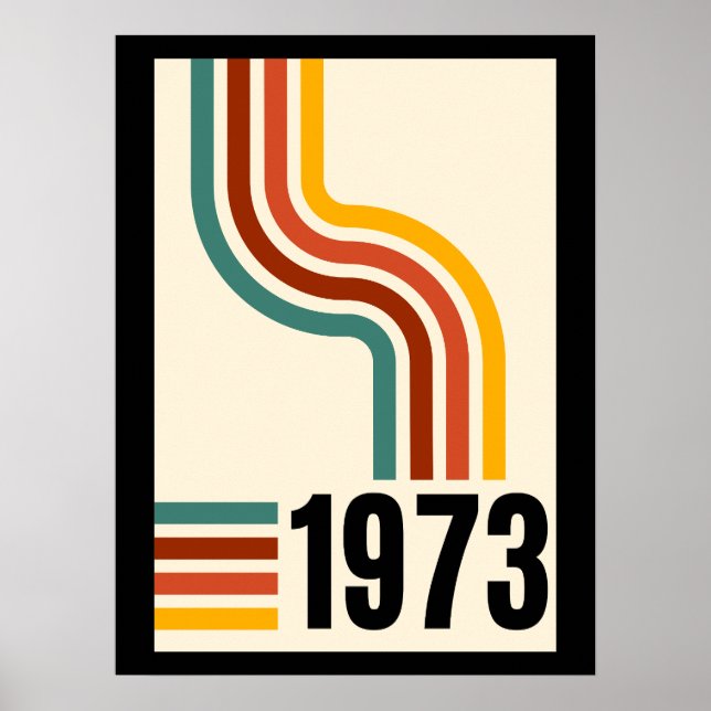 1973 Retro Stripes Vintage Poster (Front)