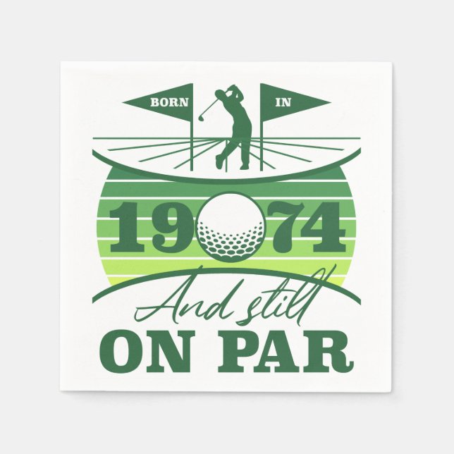 1974 50th Birthday Golf Humour Napkin (Front)