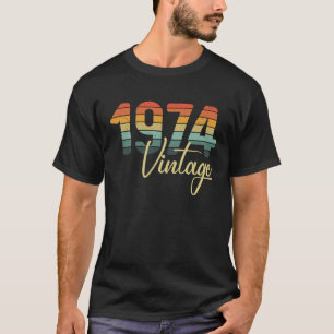 1974 All Original Parts B Day Vintage Retro Sunset T-Shirt