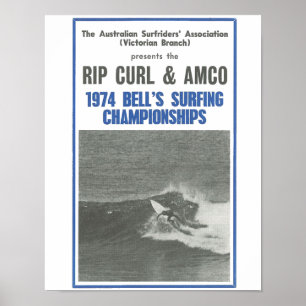 1974 Bells Surfing Championships, surf competition Poster