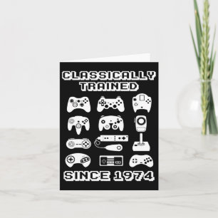 1974 Old School Video Game Theme Birthday Gift Men Card