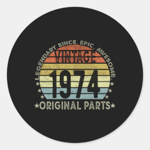 1974 Original P 49Th Classic Round Sticker