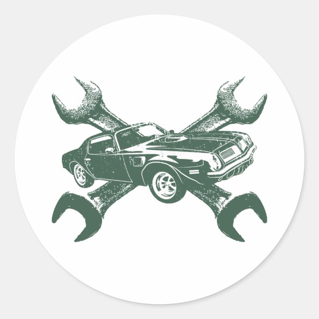 1974 Pontiac Firebird 455 Trans Am Classic Round Sticker (Front)