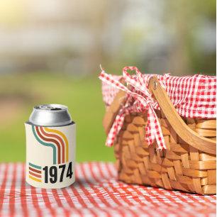 1974 Retro Vintage Poster 50th Birthday Can Cooler