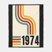 1974 Retro Vintage Poster Fleece Blanket