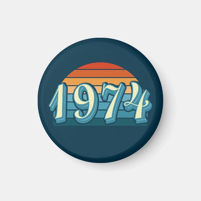 1974 Vintage 50th Birthday Magnet (Front)