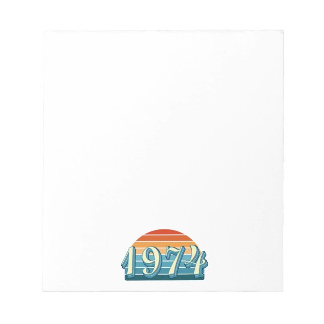1974 Vintage 50th Birthday Notepad (Front)