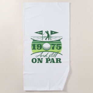1975 50th Birthday Golf Humour Beach Towel