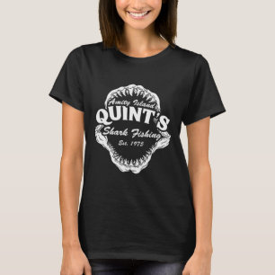 1975 Amity Island Quint's Shark Fishing Clic Retro T-Shirt