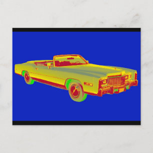 1975 Cadillac Eldorado Convertible Pop Art Postcard