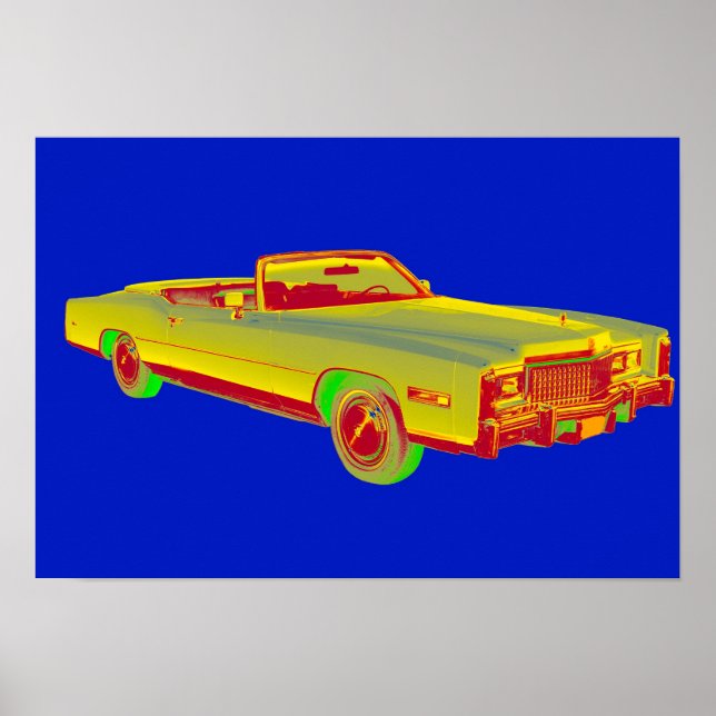 1975 Cadillac Eldorado Convertible Pop Art Poster (Front)
