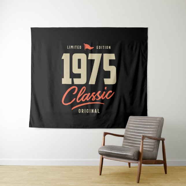 1975 Classic Birthday Gift Tapestry (In Situ (Horizontal))