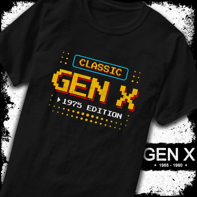 1975 Gen X Classic Retro Gamer Gaming Birthday T-Shirt (Creator Uploaded)