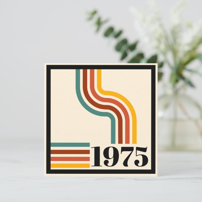 1975 Retro Stripe Vintage Poster Invitation (Standing Front)