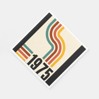 1975 Retro Vintage Poster 50th Birthday Napkin
