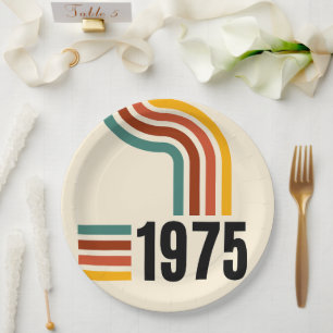 1975 Retro Vintage Poster 50th Birthday Paper Plate
