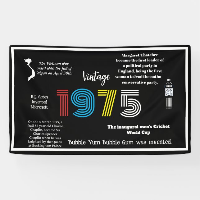 1975 The Year You Were Born 50th Birthday Banner (Horizontal)