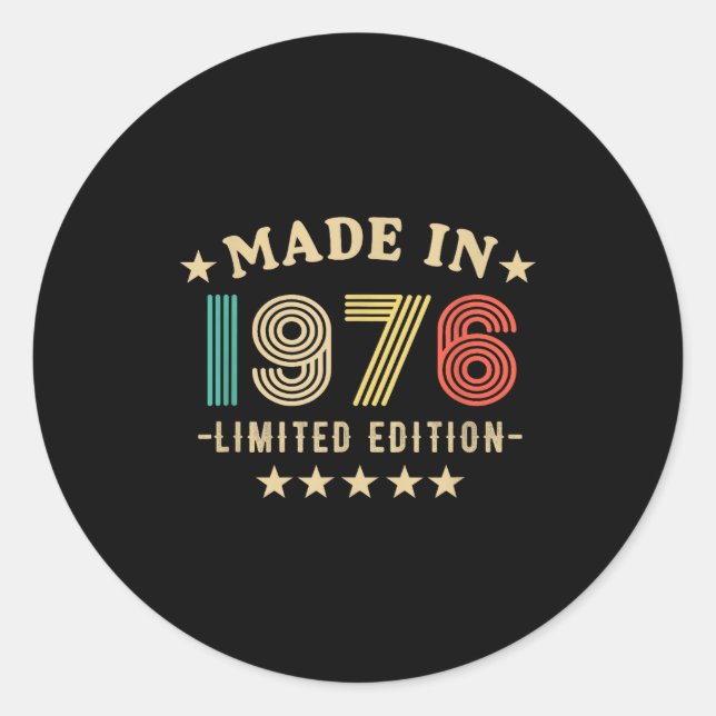 1976 50th Birthday,50th 2026 For Him, Dad,father's Classic Round Sticker (Front)