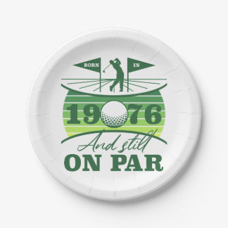 1976 50th Birthday Golf Lovers Paper Plate