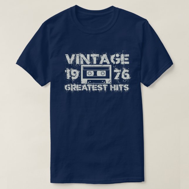 1976 Greatest Hits Vintage White T-Shirt (Design Front)