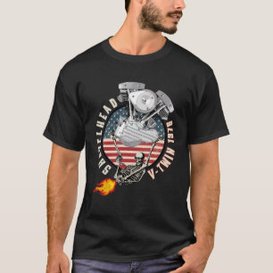 1976 HD Shovelhead VTwin Flame Farting Motorcycle T-Shirt