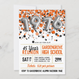 1976 High School College Reunion Invitation