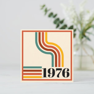 1976 Retro Stripe Vintage Poster Orange Invitation