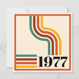 1976 Retro Stripe Vintage Poster Orange Thank You Invitation