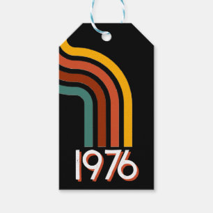 1976 Retro Stripes Vintage 50th Birthday Gift Tags
