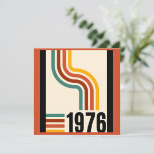 1976 Retro Stripes Vintage Invitation