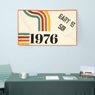 1976 Retro Vintage Poster 50th Birthday Black Banner