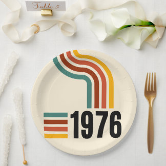1976 Retro Vintage Poster 50th Birthday Paper Plate