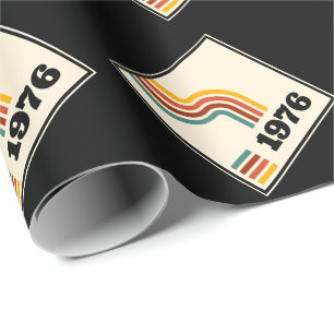1976 Retro Vintage Poster Birthday or Reunion Wrapping Paper