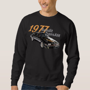 1977 77 trans am vintage black car MUSCLE CARS 70s Sweatshirt
