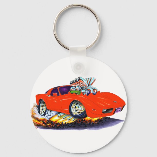 1977-79 Corvette Red Car Key Ring (Front)