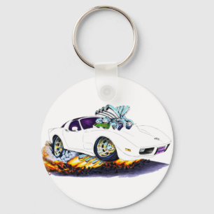 1977-79 Corvette White Car Key Ring