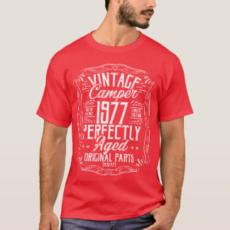 1977 Birthday Idea Camper Scout Camping 1977 retro T-Shirt
