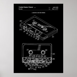 1977 CASSETTE TAPE RECORDER Patent Poster