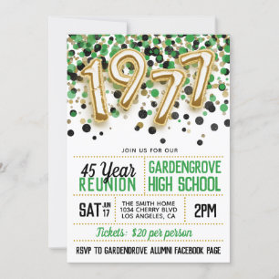 1977 High School College Reunion Invitation