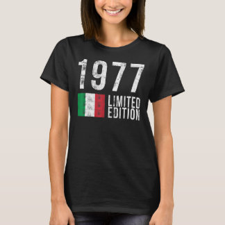 1977 Limited Edition Italy with Flag Birthday T-Shirt