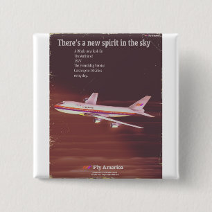 1977 vintage style Airliner poster 15 Cm Square Badge