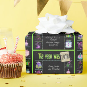 1978 Birthday Year Trivia Wrapping Paper