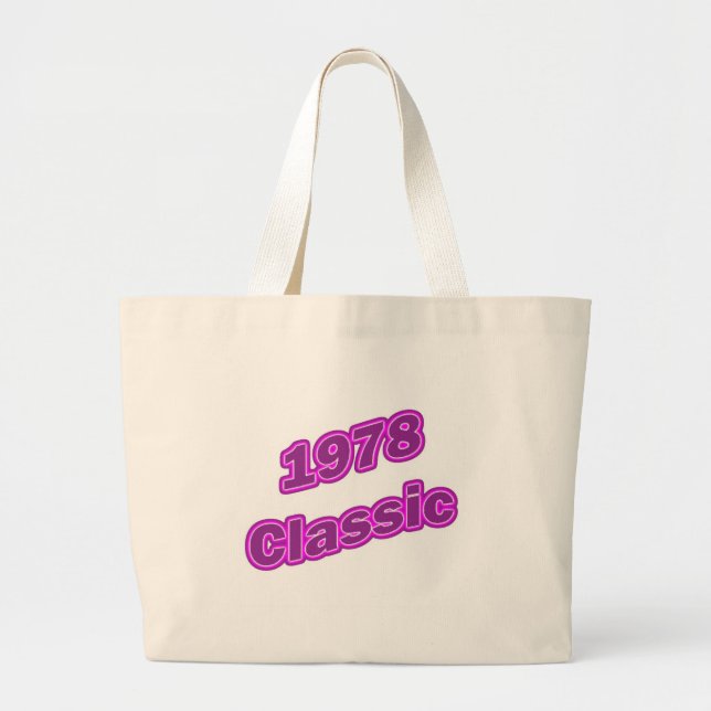 1978 Classic Purple Large Tote Bag (Front)